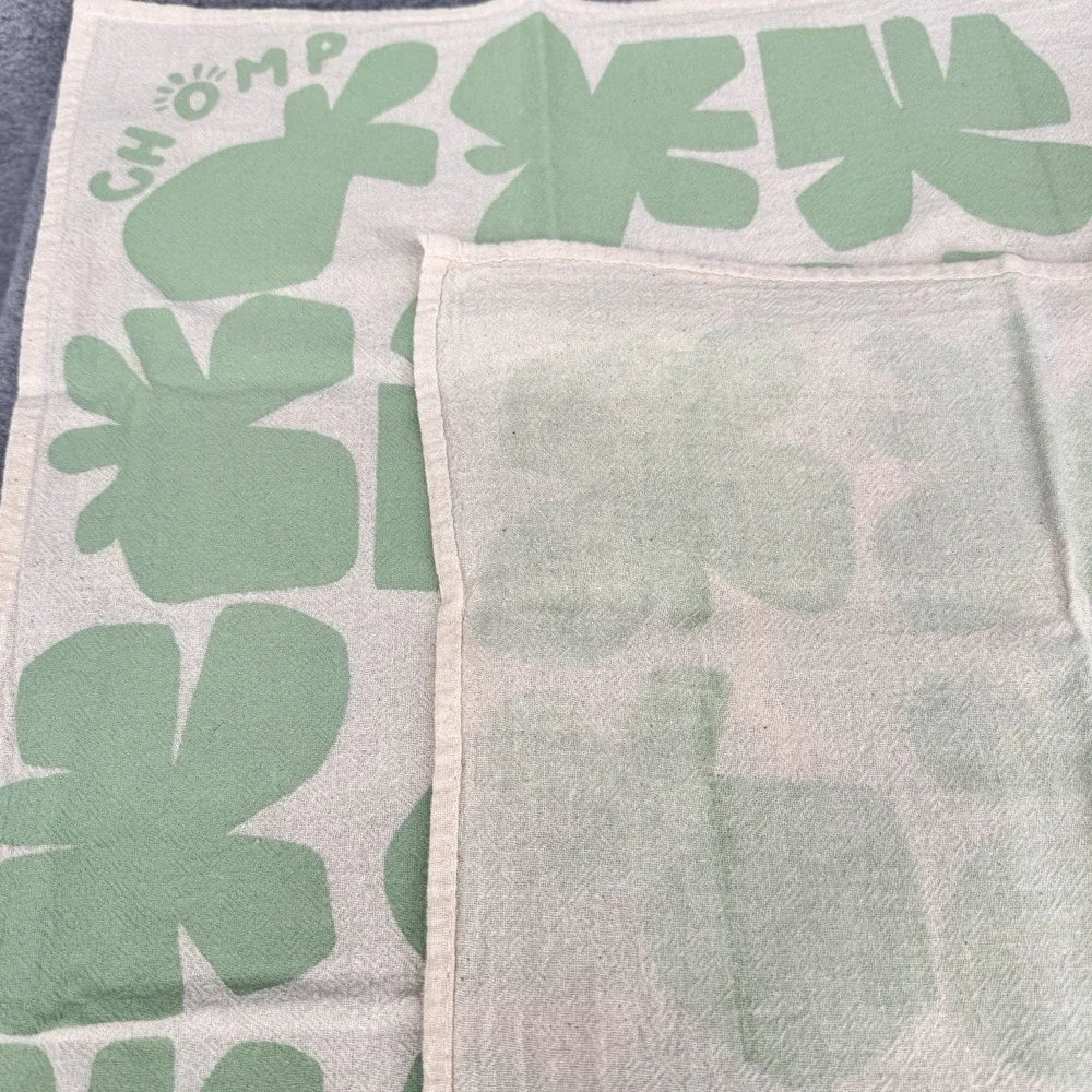 CHOMP Mid Century Modern Floral Kitchen Tea Towels‎ Set 2 Linen Cotton MCM